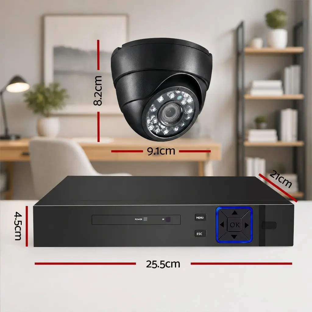 8 Channel 1080P CCTV Security Camera System Indoor Home Surveillance Black