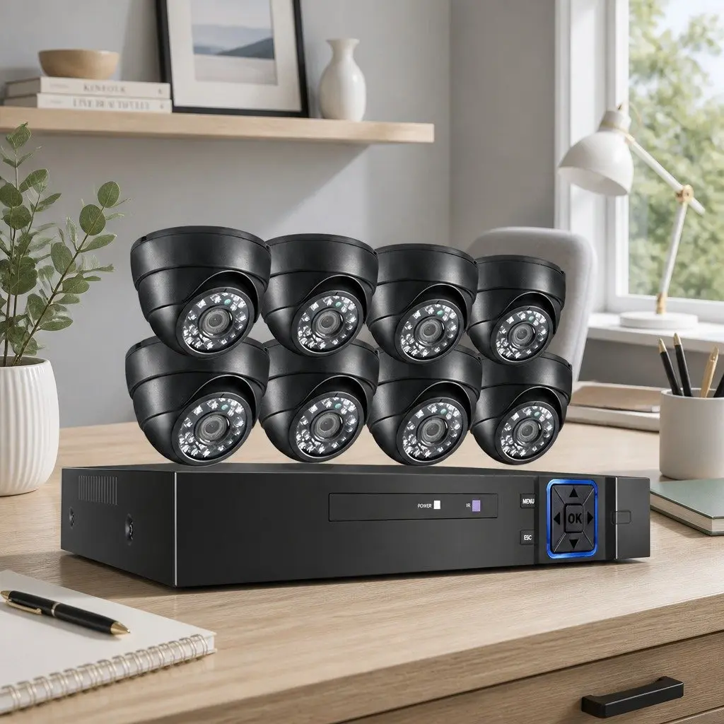 8 Channel 1080P CCTV Security Camera System Indoor Home Surveillance Black