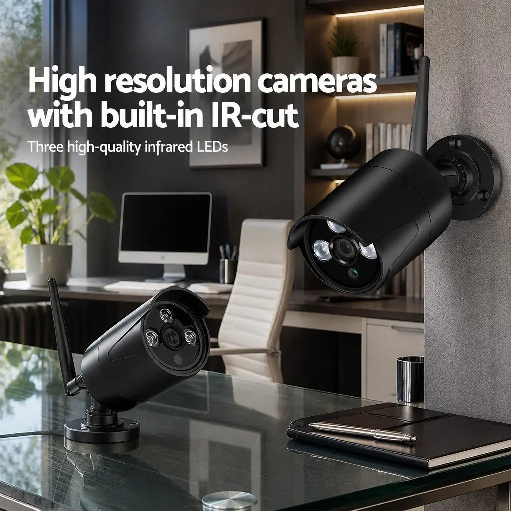 Wireless Bullet Security Camera 3MP Full HD Indoor Outdoor Black