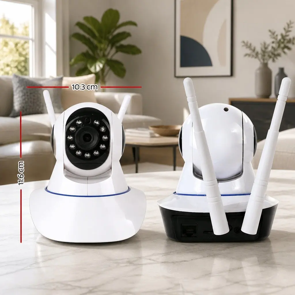 1080P HD Wireless Dome Security Camera with Night Vision White for Home and Business Surveillance 2 Pack