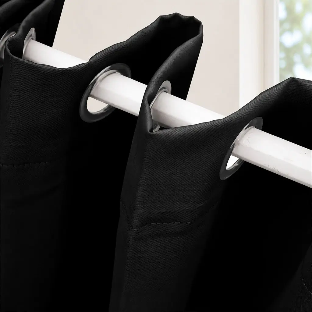 Blockout Curtain Panels Eyelet Noise Reduction Light Filtering 2 Piece 90% Shading Effect Various Sizes and Colours