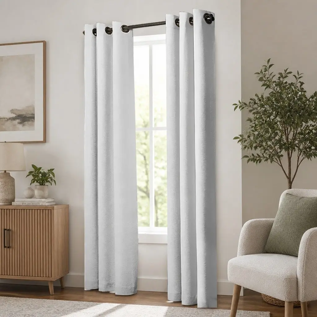 Blackout Curtain Panels Noise Insulation Heat Preservation 2 Piece Grey