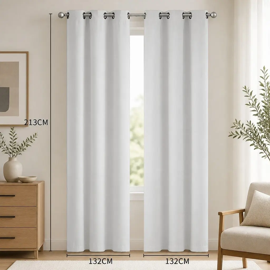 Blackout Curtain Panels Noise Insulation Heat Preservation 2 Piece Grey
