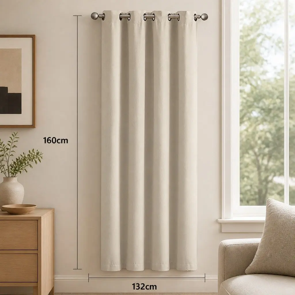 Blackout Curtain Panels Noise Insulation 2 Piece Set 90% Shading Eyelet Home Decor