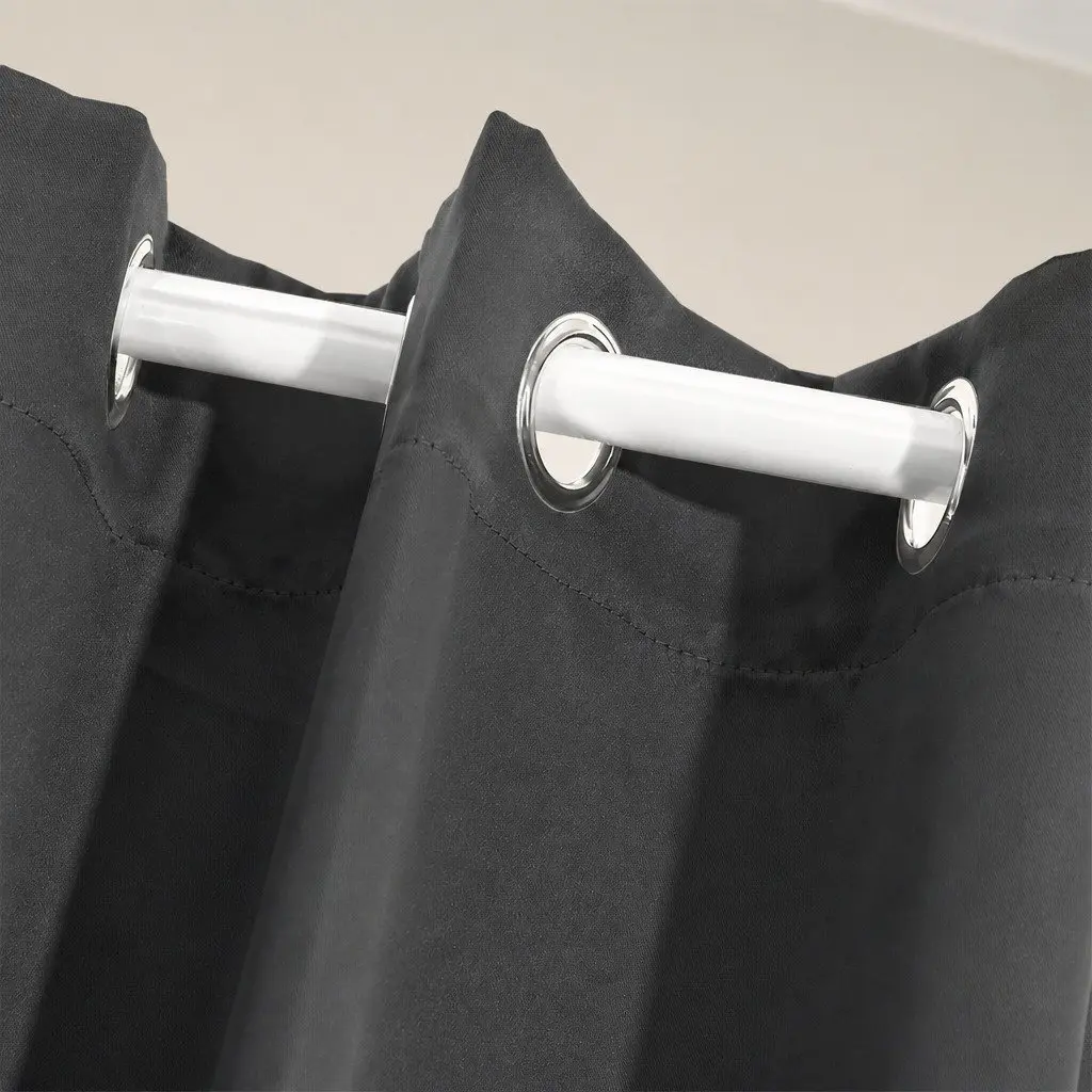 Blackout Curtain Panels Noise Insulation Heat 2 Piece Charcoal