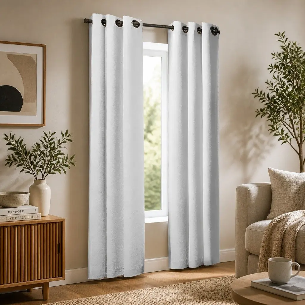 Blackout Curtain Panels Eyelet Noise Insulation Heat Preservation 2 Piece Various Sizes and Colours