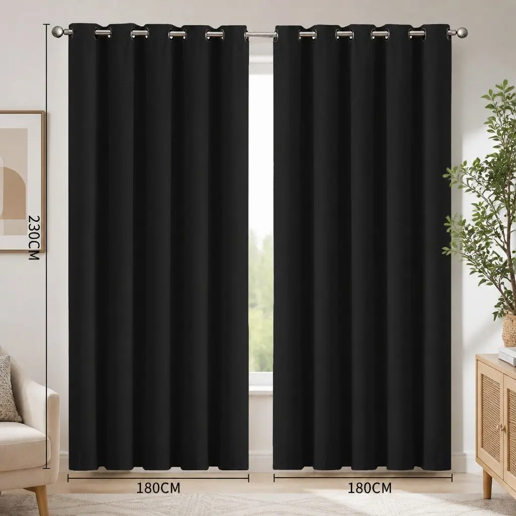Blackout Curtain Panels Noise Reduction 3 Layer 132CM Avocado