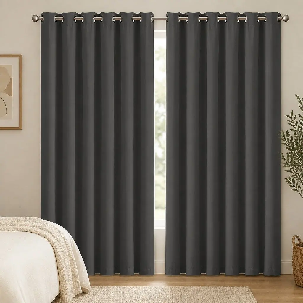 Charcoal 2pc Blackout Curtain Panels