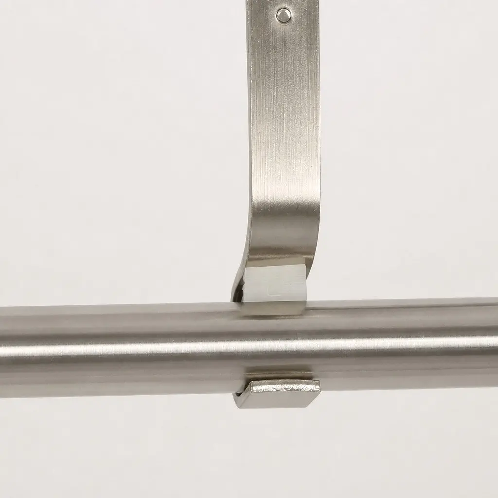 Extendable Steel Curtain Rod Rail with Roman Pommels Quiet Sliders Adjustable