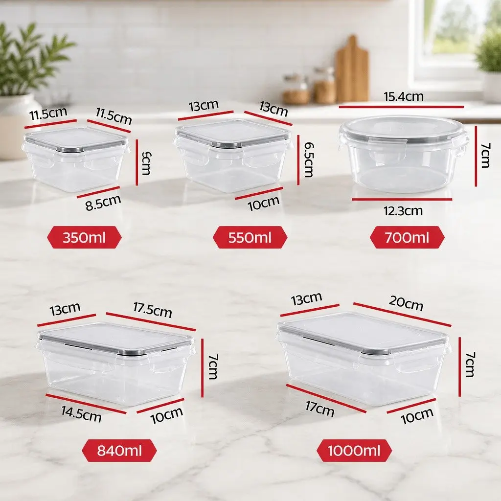 Food Storage Container Set 16-Piece Airtight Stackable Kitchen Pantry Organizer
