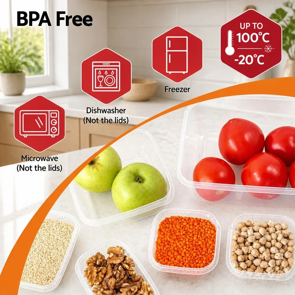 Food Storage Container Set 16-Piece Airtight Stackable Kitchen Pantry Organizer
