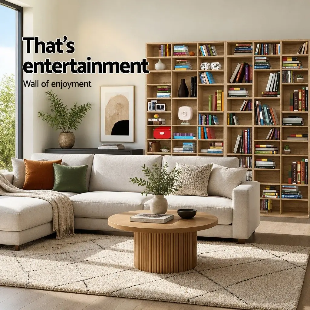 CD DVD Bookshelf Storage Rack Adjustable Shelves 102 x 23.5 x 194.5 cm Oak
