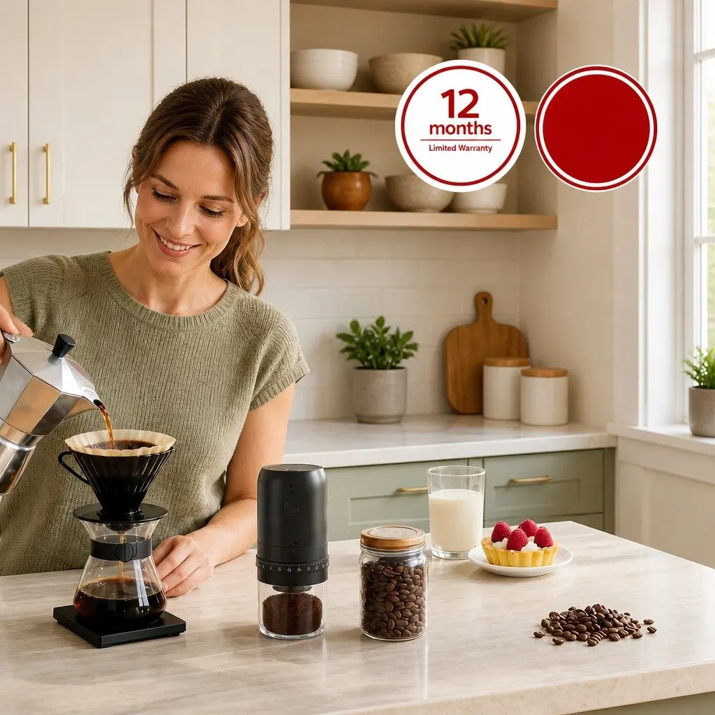 Portable Coffee Grinder USB-C Rechargeable 40 Settings Multi-purpose Black