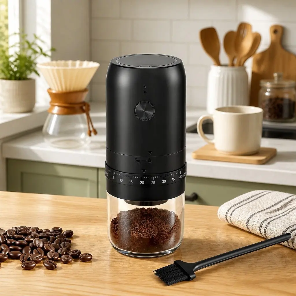 Portable Coffee Grinder USB-C Rechargeable 40 Settings Multi-purpose Black