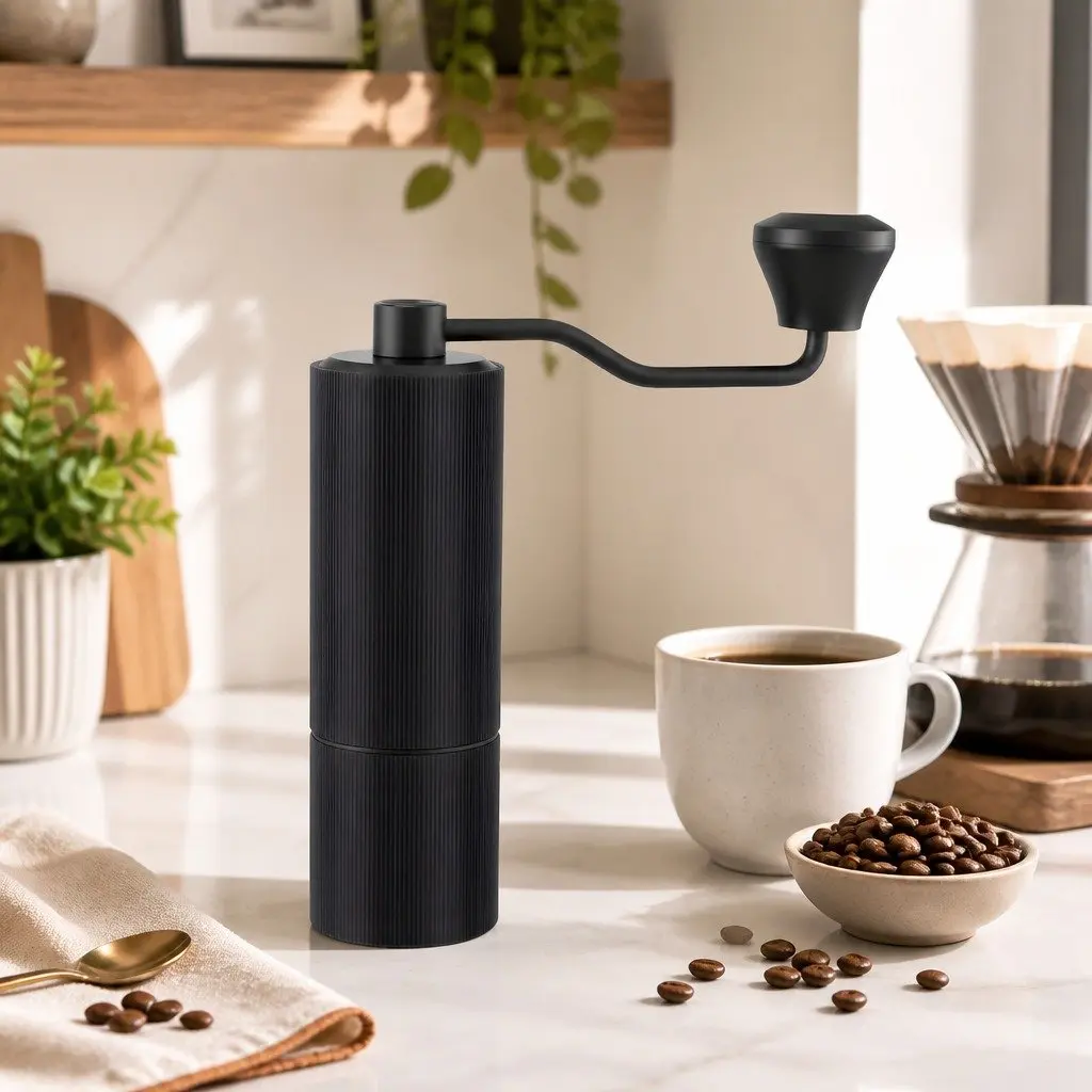 Manual Coffee Grinder Adjustable Grind Settings 18.5cm Dark Grey