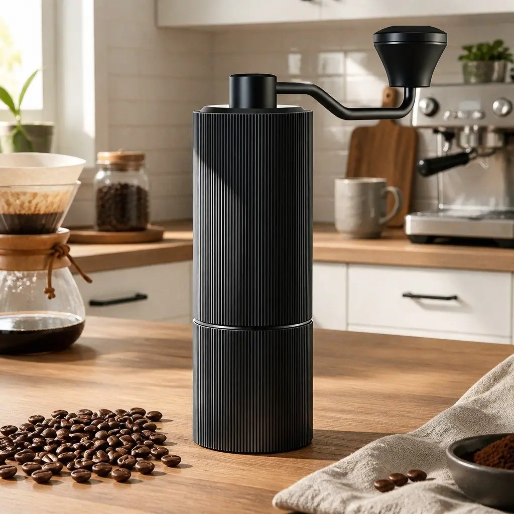 Manual Coffee Grinder Adjustable Grind Settings 18.5cm Dark Grey