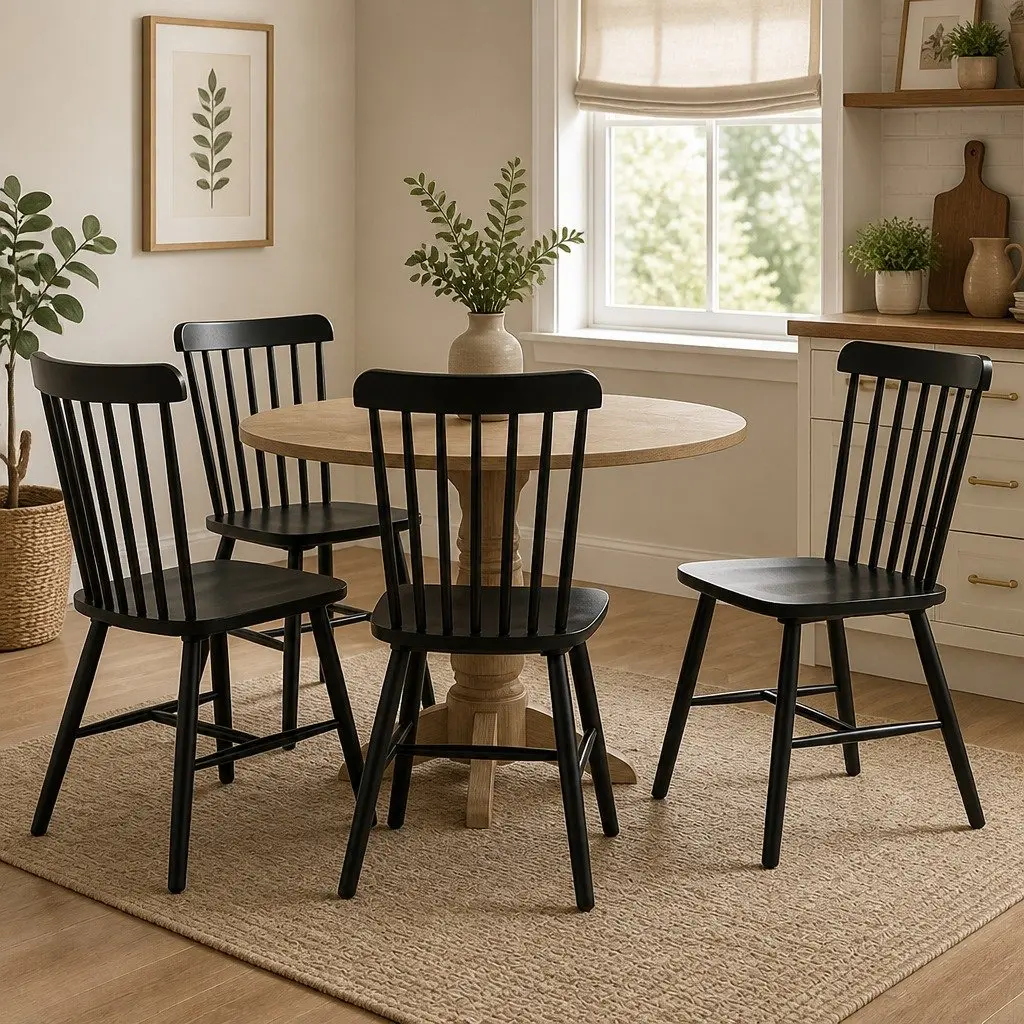 Windsor Black Dining Chair Set