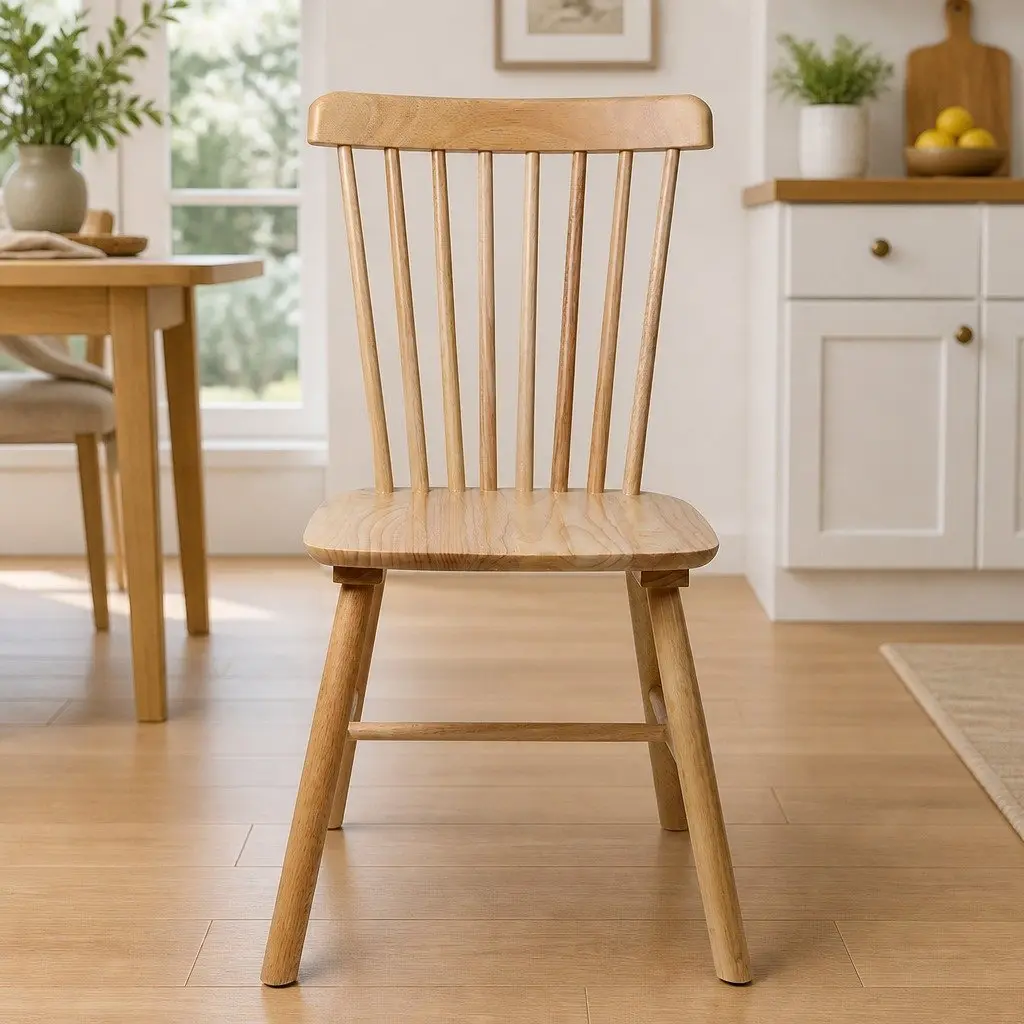 Dining Chairs Windsor Kitchen Seating Oak Wood Frame 4 Piece
