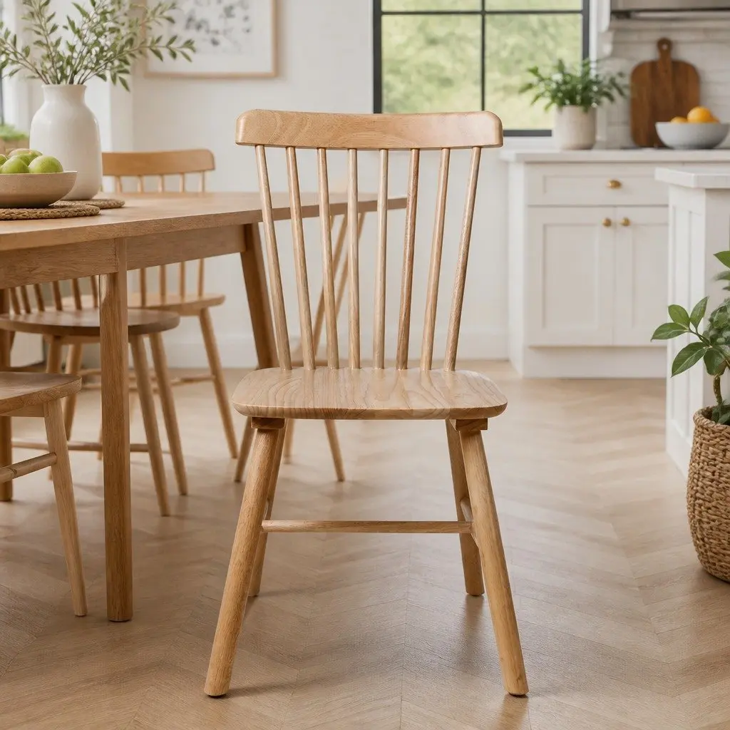 Dining Chairs Windsor-Style Kitchen Seating Solid Wood Oak