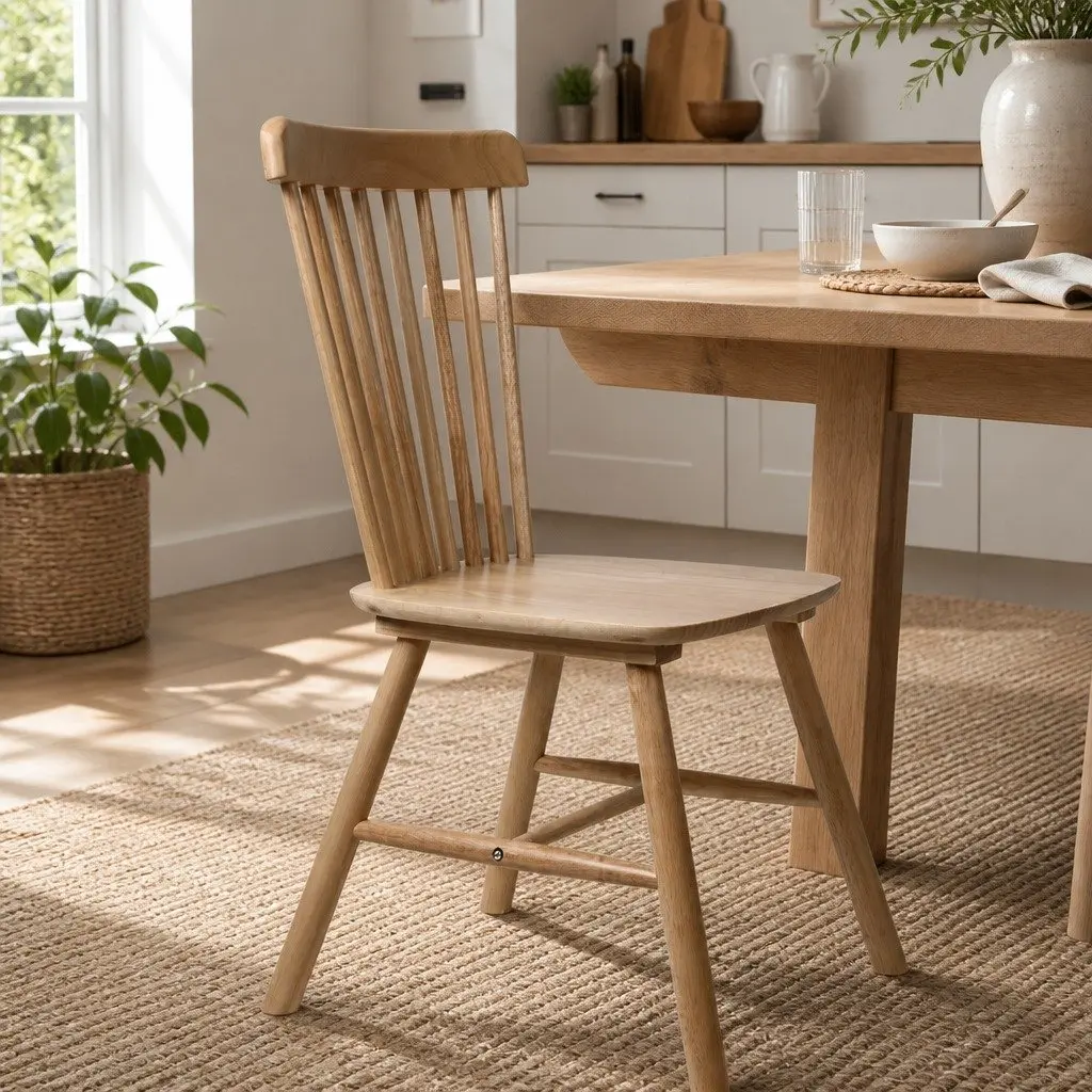 Dining Chairs Windsor-Style Kitchen Seating Solid Wood Oak