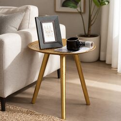 Side Table Coffee End Bedside Golden Composite Wood Solid Legs Removable Storage