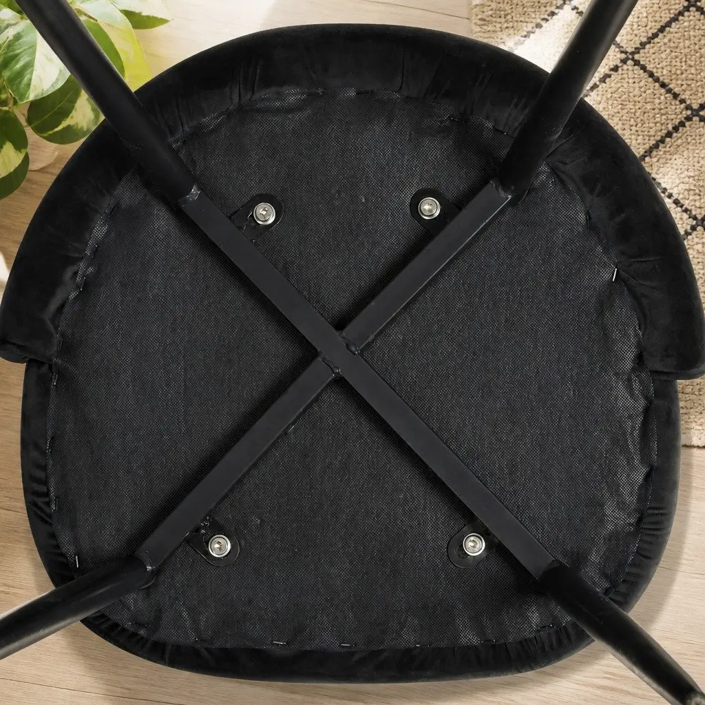 Dining Chairs Set of 4 Upholstered Seat Backrest Black