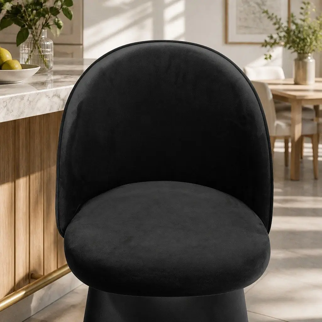 Dining Chairs Set of 4 Upholstered Seat Backrest Black