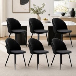 Durable Dining Chairs Set of 6 in Elegant Black