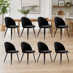 Comfortable and Stylish Black Dining Chairs Set of 8