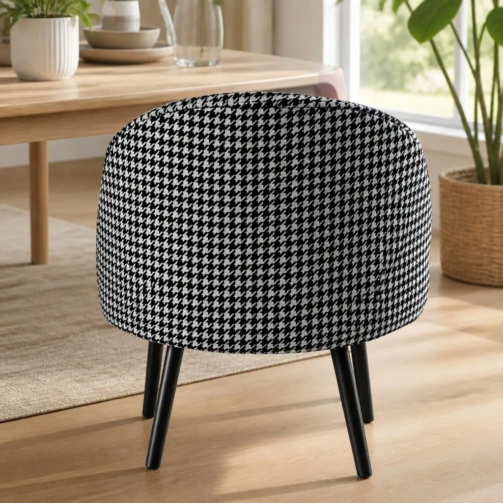 Dining Chairs Set with Houndstooth Velvet