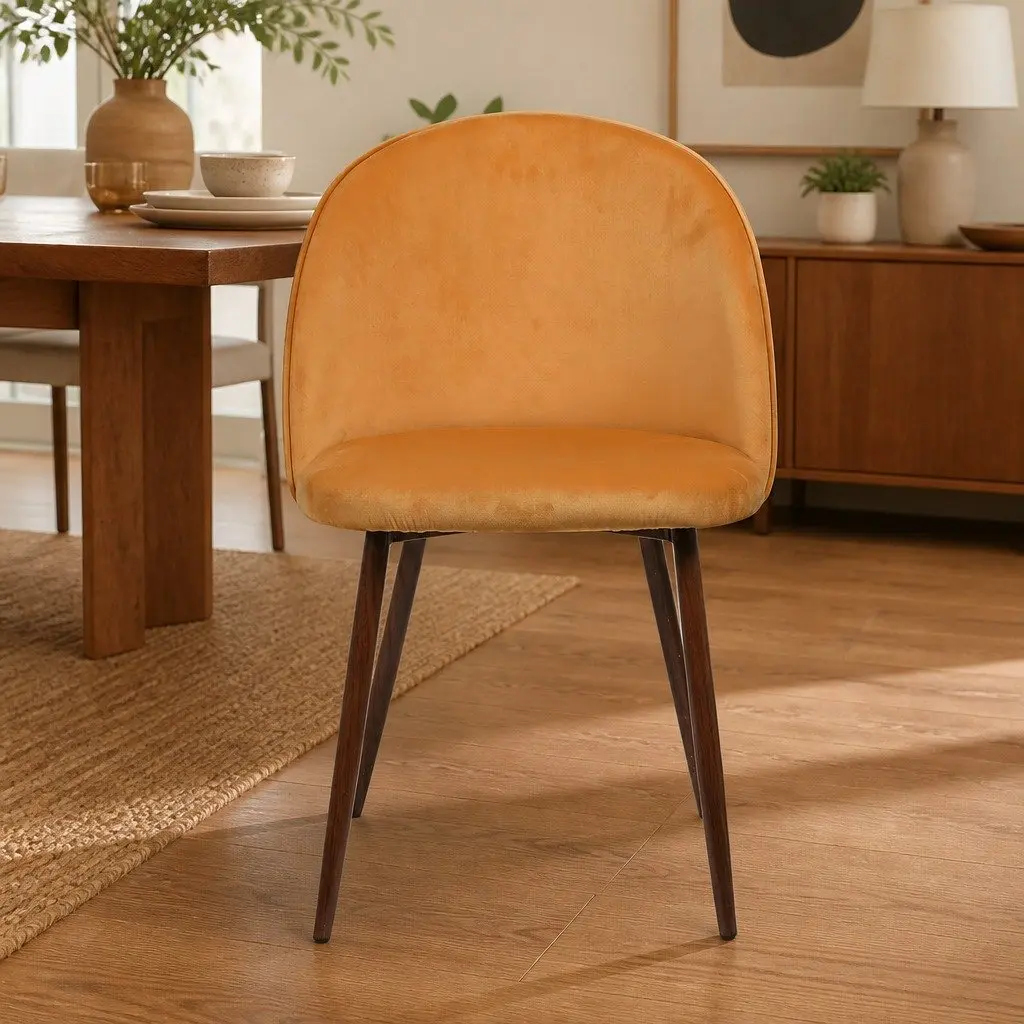 Dining Chair Set of 6 Velvet Seat Restaurant Cafe Lounge Furniture Home Decor