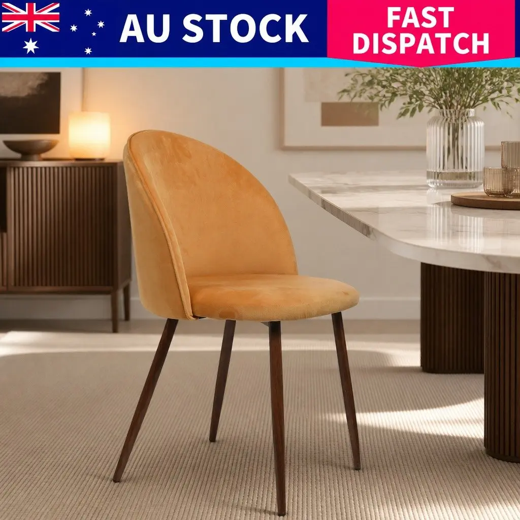 Dining Chair Set of 6 Velvet Seat Restaurant Cafe Lounge Furniture Home Decor