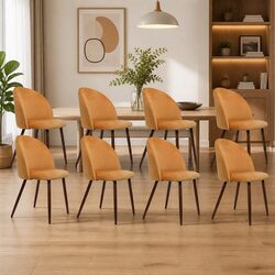 Comfortable Velvet Dining Chairs: Set of 8