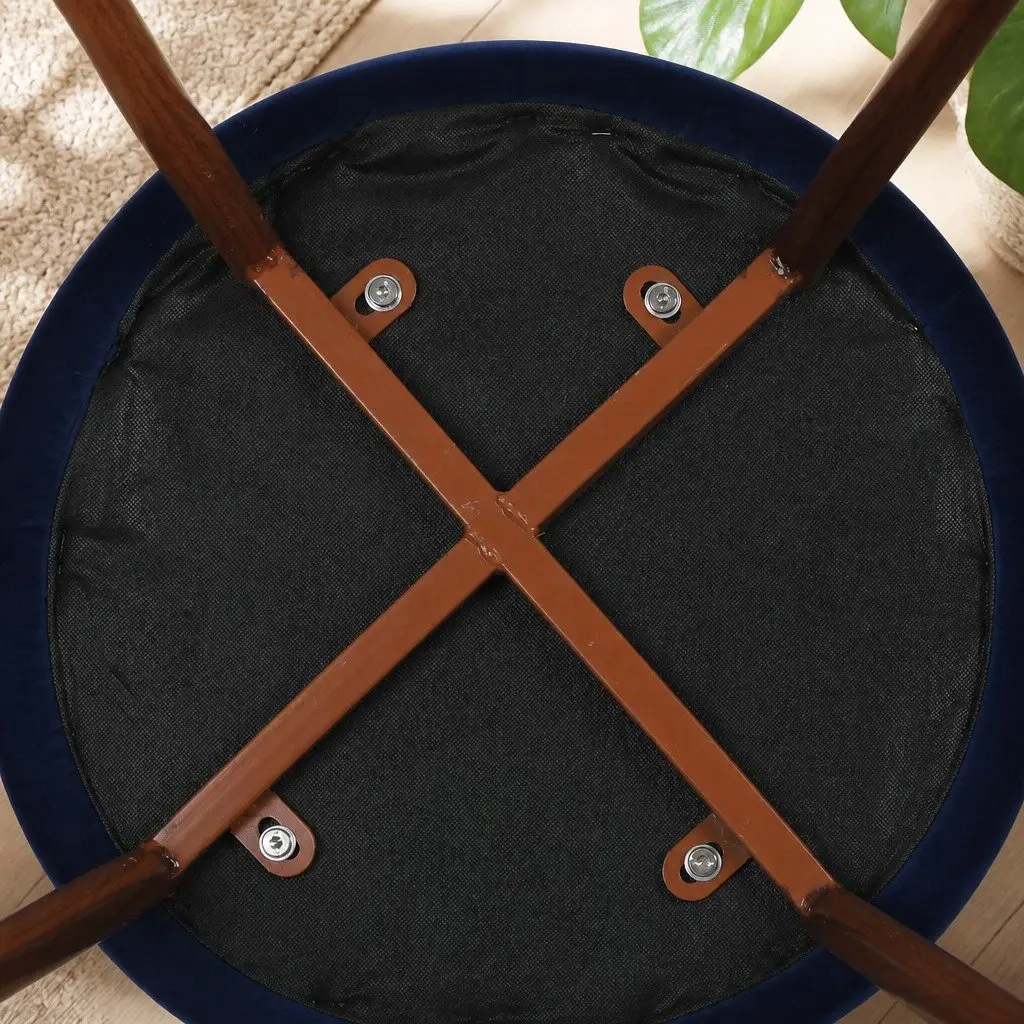 Dining Chairs Set of 4 French Provincial Navy Velvet Seat