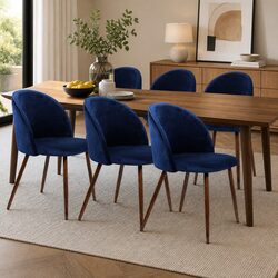 Quality Navy Velvet Dining Chairs Set of 6