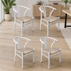 Value-Driven Dining Chairs Set of 4 with Rattan Seats