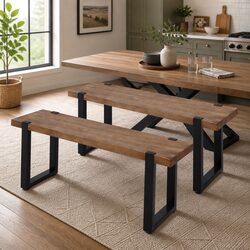 Warm and Practical 140cm Wooden Dining Bench