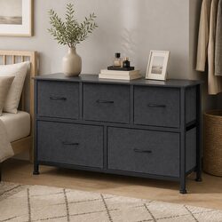 Reliable 5-Drawer Storage Cabinet in Dark Grey