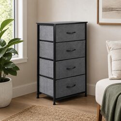 Warm and Practical Dark Grey Storage Cabinet Tower