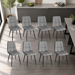 Dining Chairs Set of 8 Kitchen Seating PU Leather High Density Foam Padded