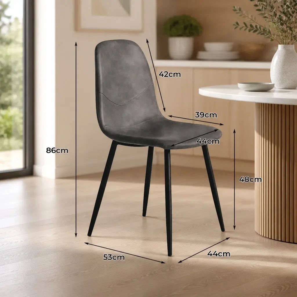Dining Chairs Set of 8 Kitchen Seating Upholstered Padded Backrest Steel Frame