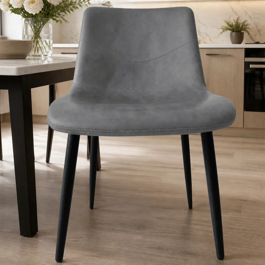 Dining Chairs Set of 8 Kitchen Seating Upholstered Padded Backrest Steel Frame
