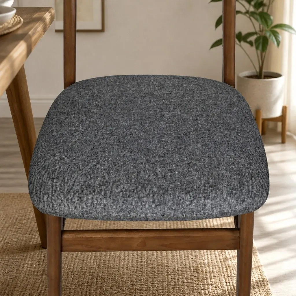 Dining Chairs Set of 4 Kitchen Seating Linen Upholstery Walnut