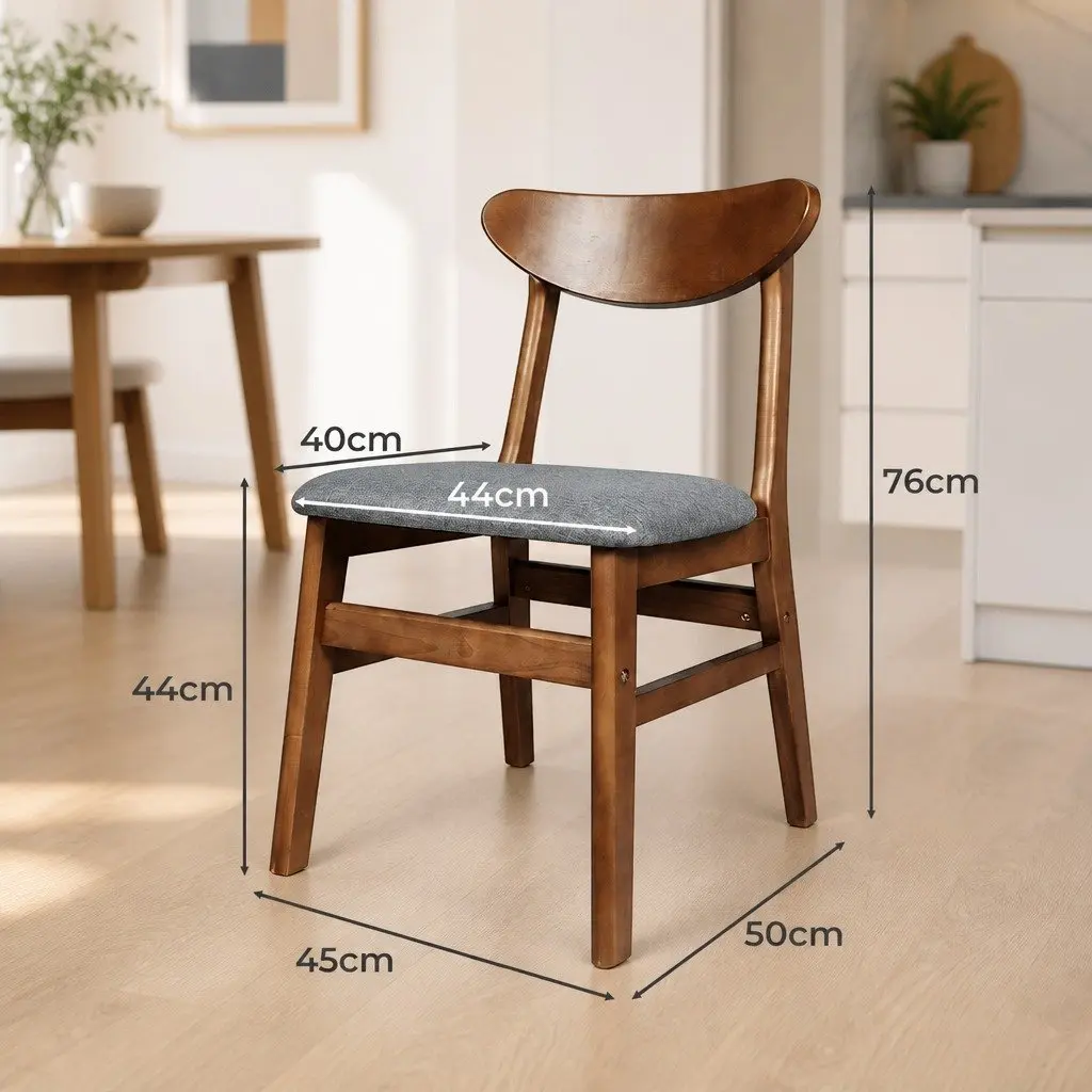 Dining Chairs Set of 8 Kitchen Seating Wooden Frame Linen Upholstered Cafe