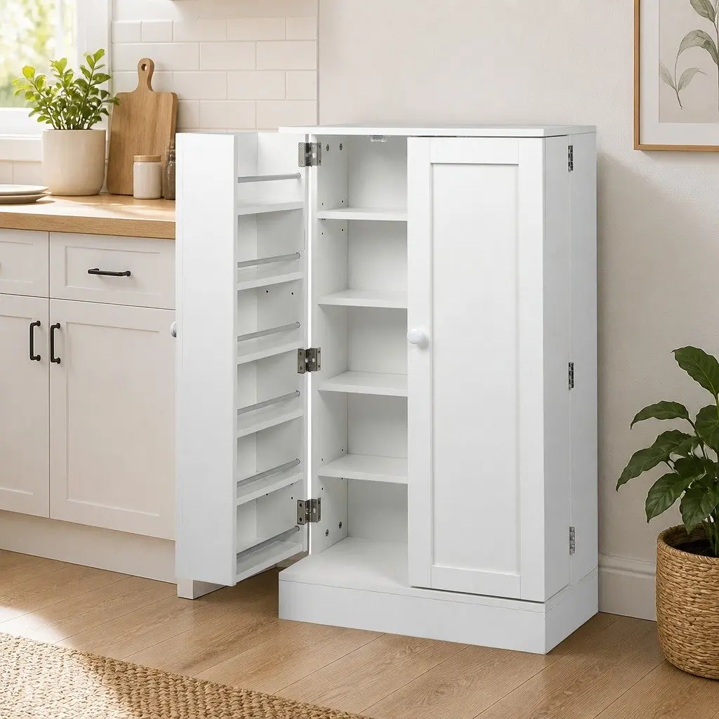 White Buffet Sideboard with Ample Storage
