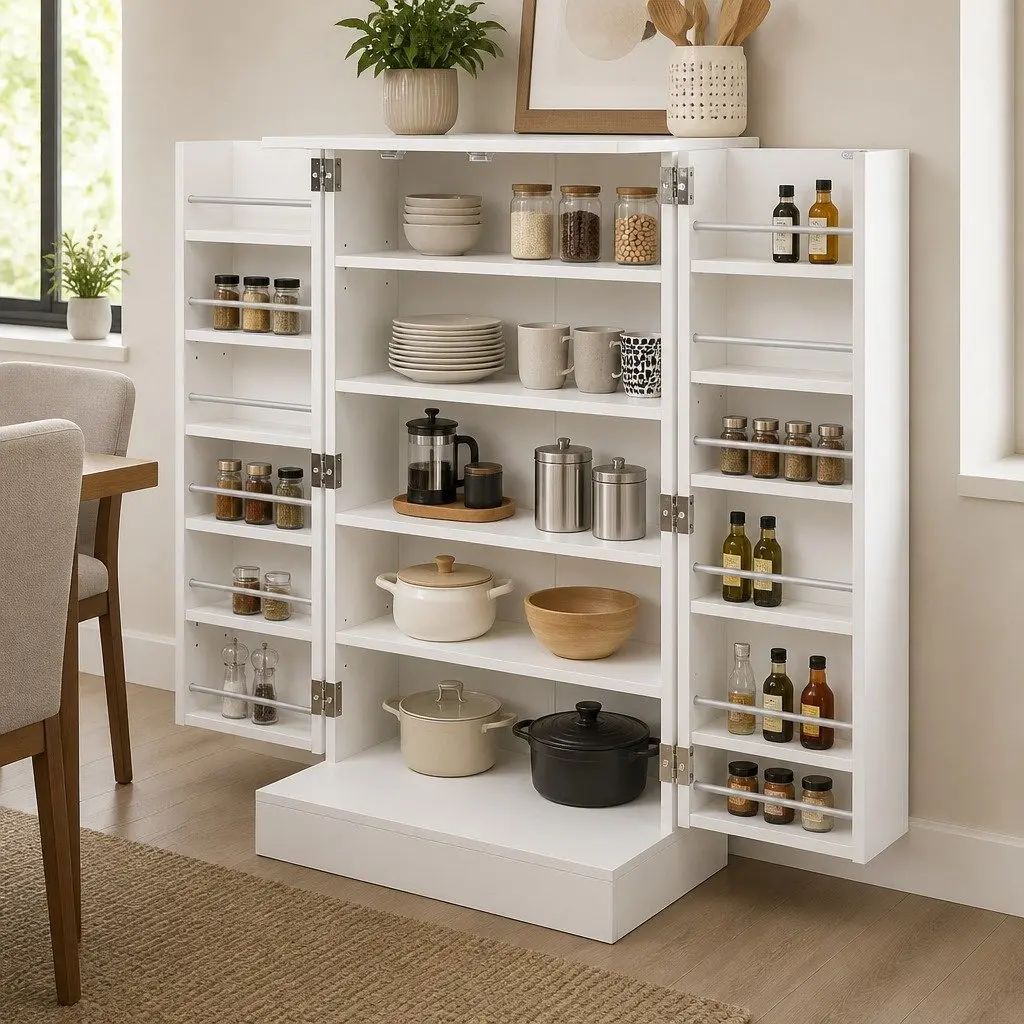 White Buffet Sideboard with Ample Storage