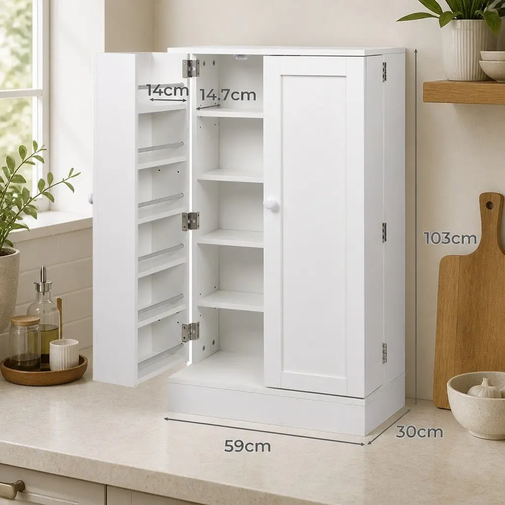 White Buffet Sideboard with Ample Storage