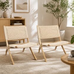Comfortable Folding Accent Chairs Set of 2