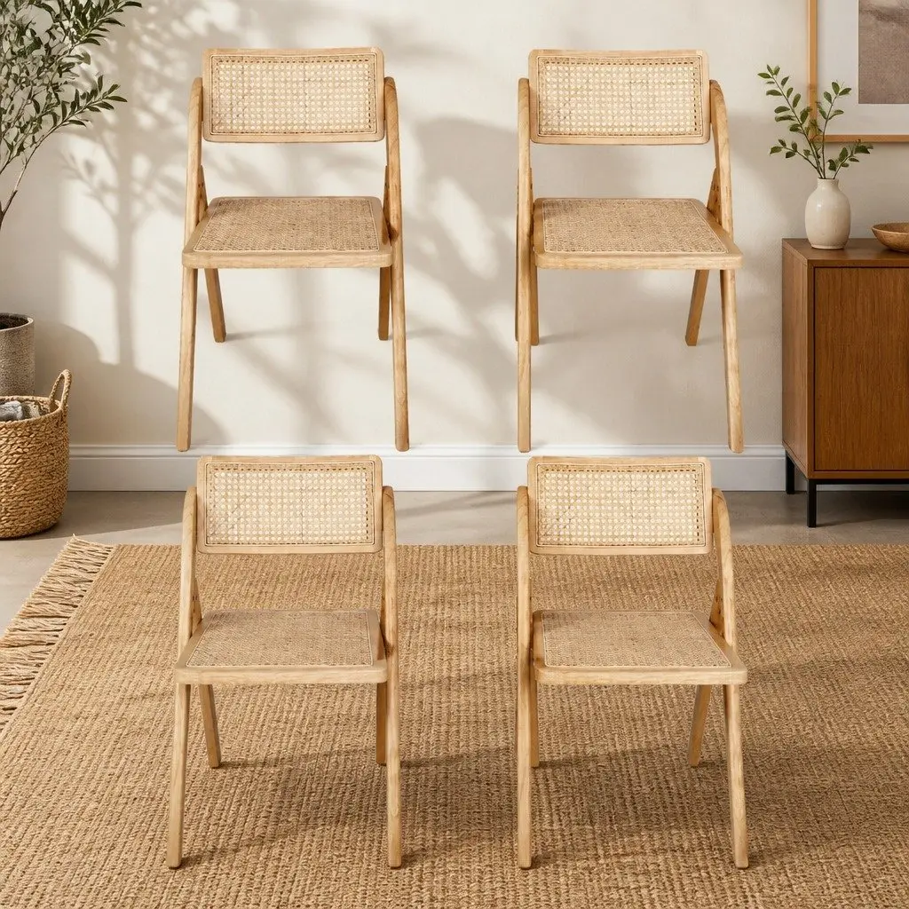 Foldable Accent Chairs Set of 4