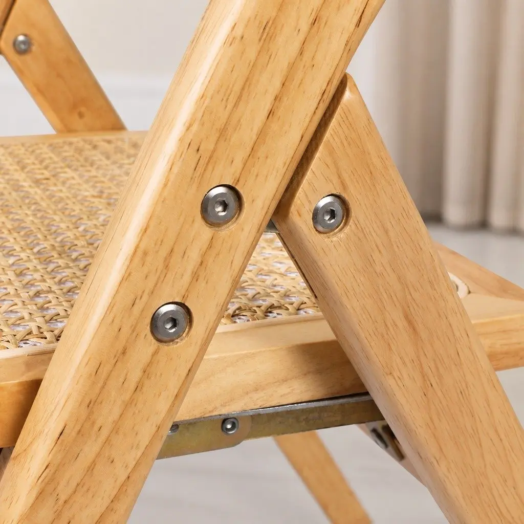 Dining Chairs Foldable Natural Wooden Accent Kitchen 49cm L x 61cm W x 77cm H